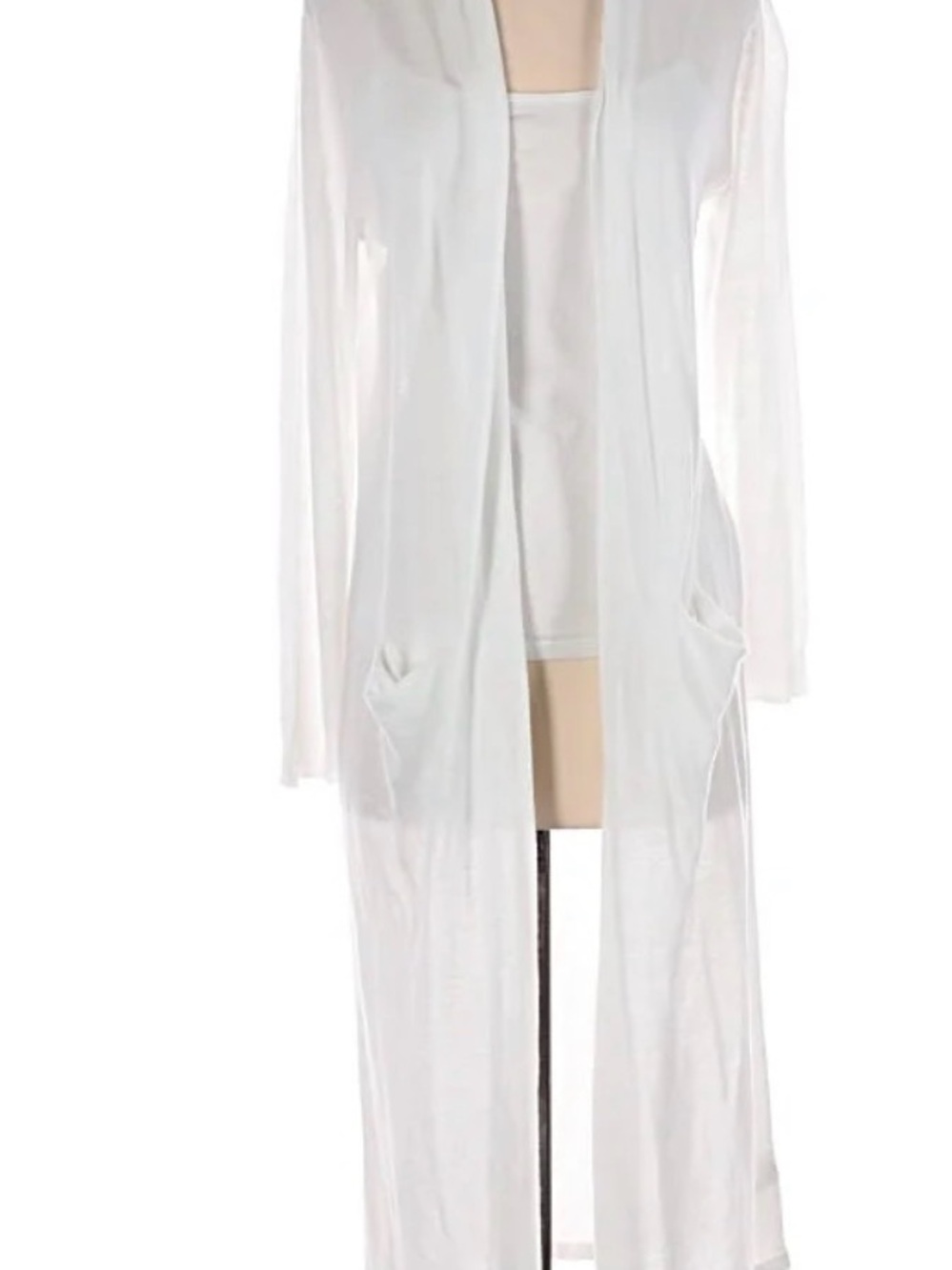 Lightweight White Duster Cardigan
